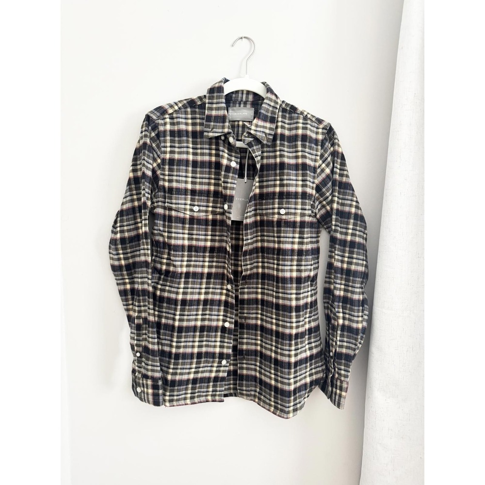 Everlane Mens Flannel Button Down Shirt Plaid Long Sleeve Casual Size S